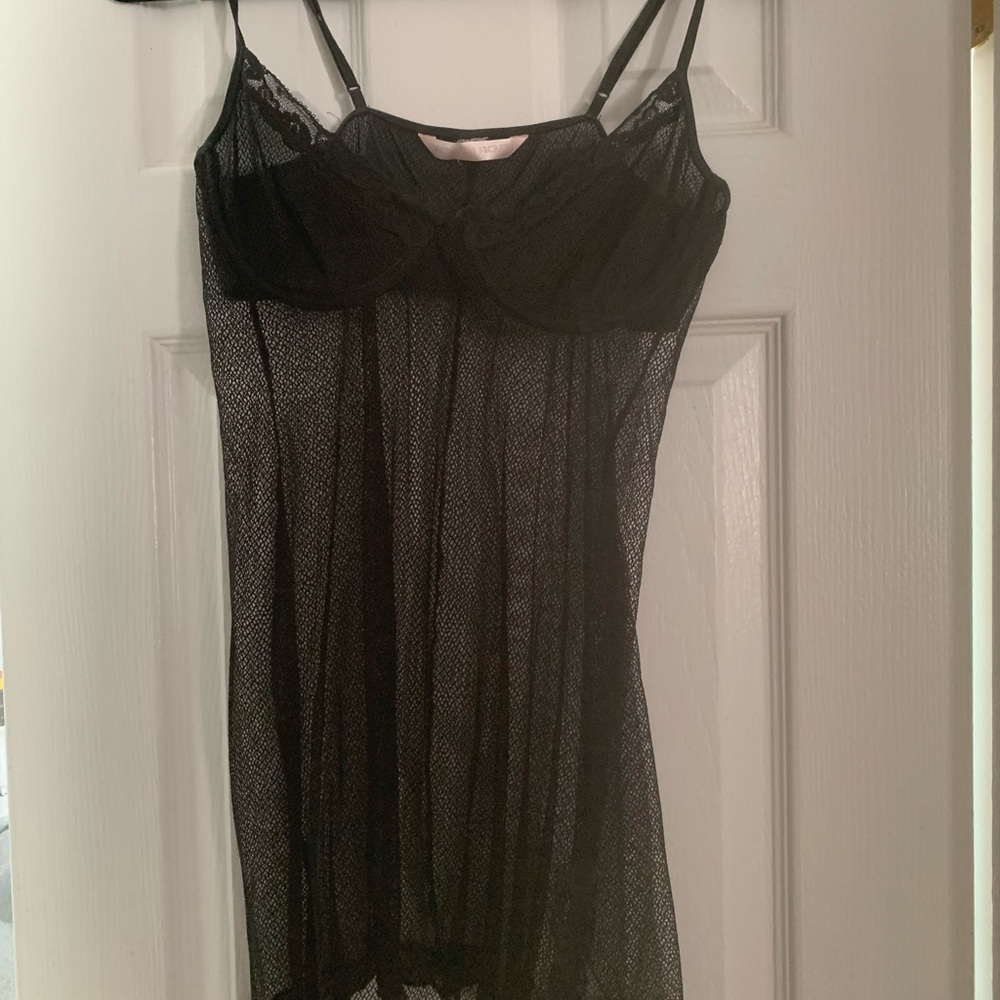 Victoria's Secret Black Chemise with Spaghetti Straps